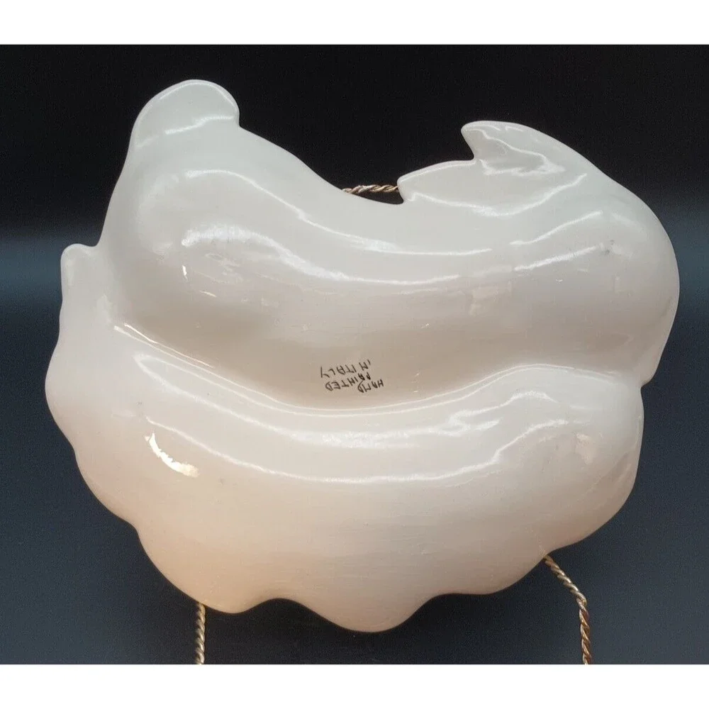 Vintage Bunny And Cabbage Leaf Divided Dish Relish Rabbit Hand Painted Italy